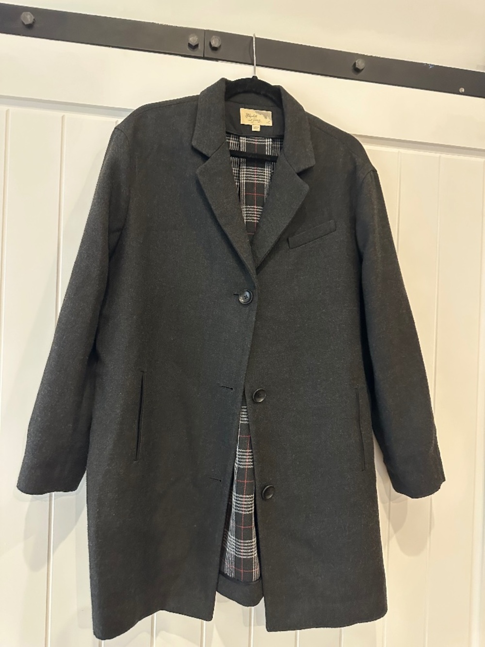 Elizabeth and James Charcoal Grey Peacoat